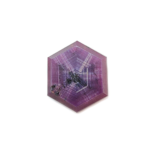 ruby trapiche hexagon flat slices