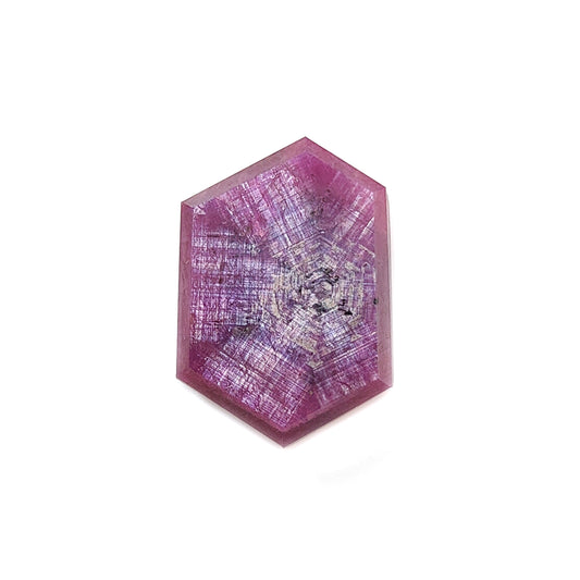 ruby trapiche hexagon flat slices