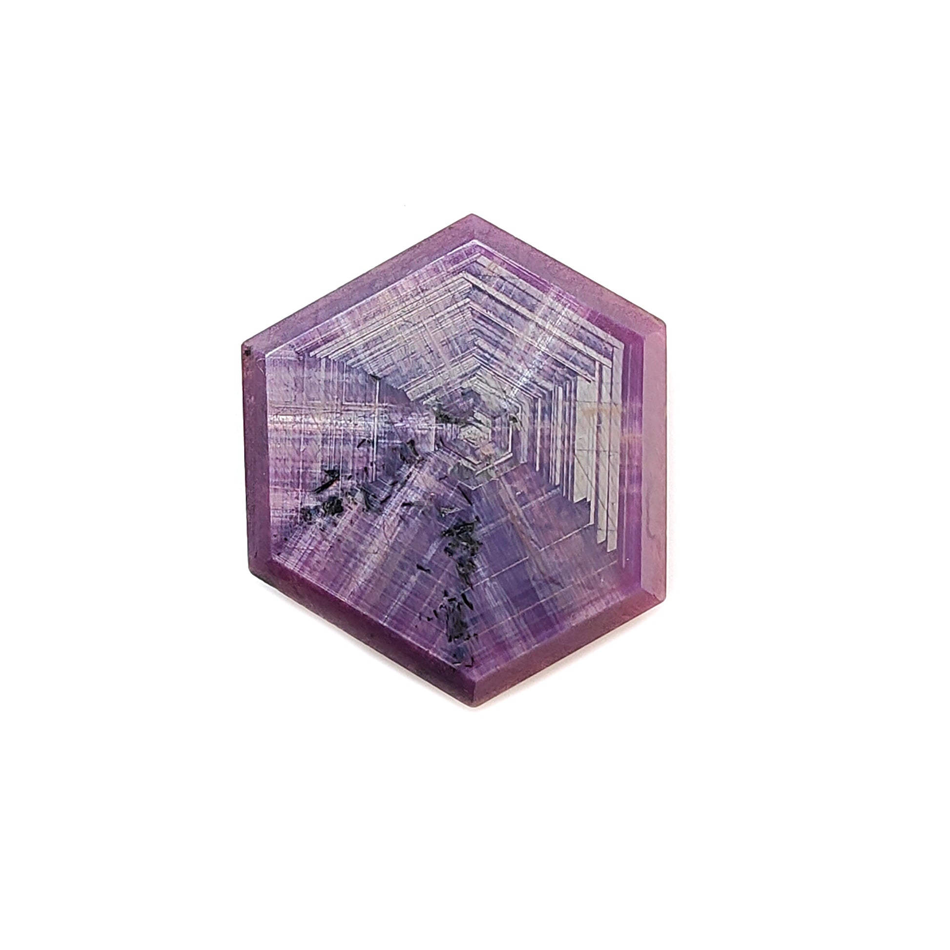 ruby trapiche hexagon flat slices