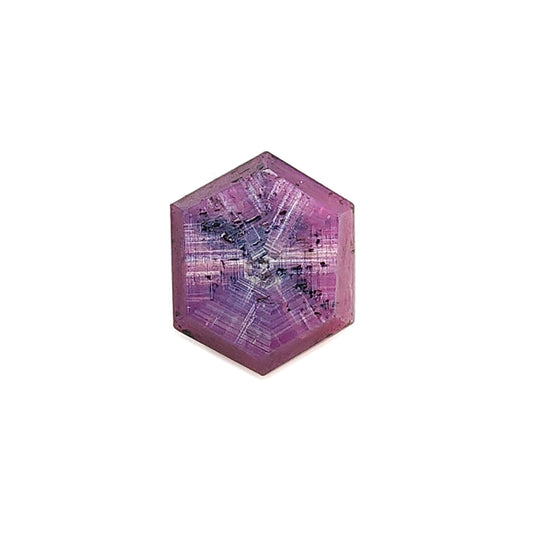 ruby trapiche hexagon  flat slices