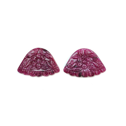 Red ruby Fancy shape Carving