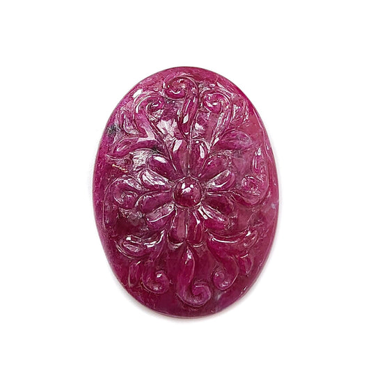 Ruby Oval Carving