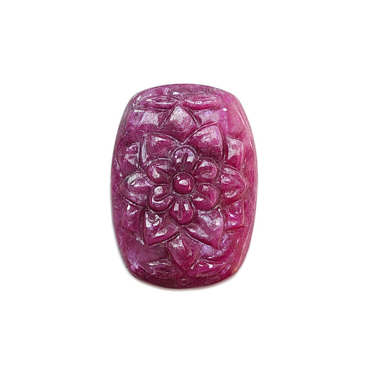 Red Ruby Cushion Shape Carving