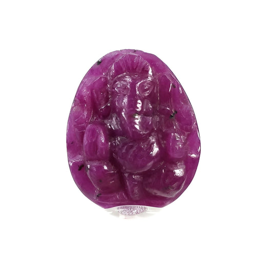 red ruby ganesha carving