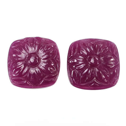 red ruby cushion carving