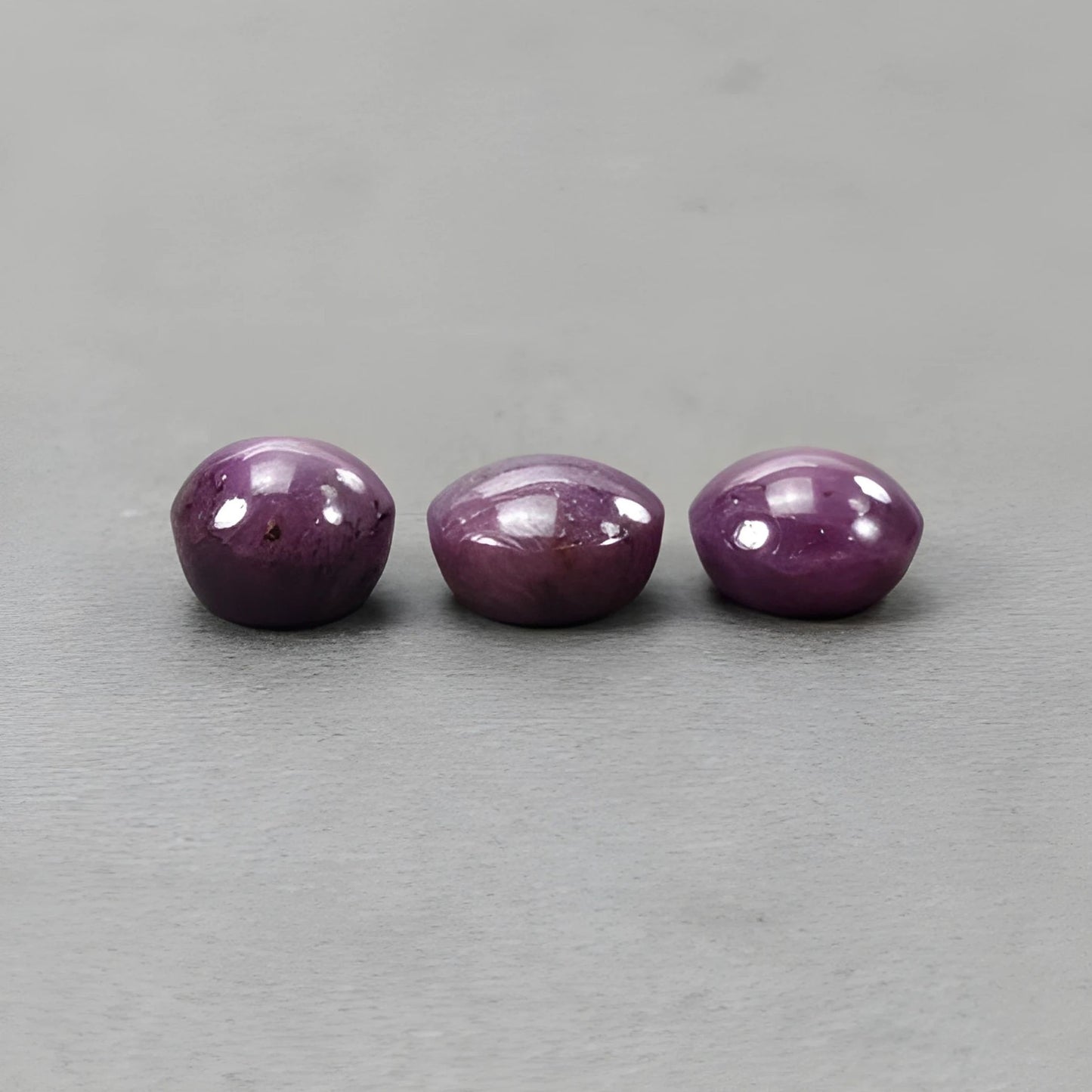 48.00cts Natural Untreated Star Ruby Gemstone Round Shape Cabochon 12.5mm - 13.5mm 3pcs