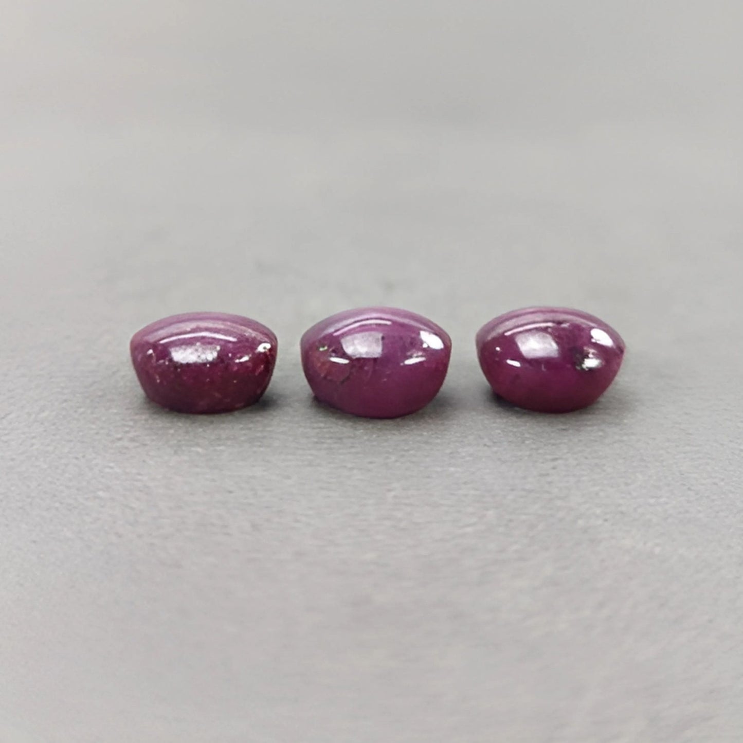 20.80cts Natural Untreated Star Ruby Gemstone Round Shape Cabochon 10mm 3pcs