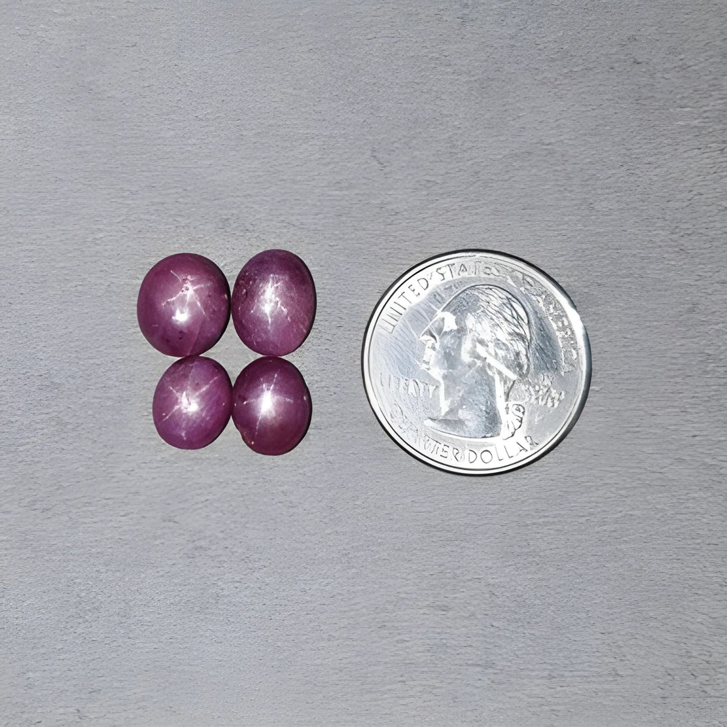 22.20cts Natural Untreated Star Ruby Gemstone Oval Shape Cabochon 10*8mm - 11*9.5mm 4pcs