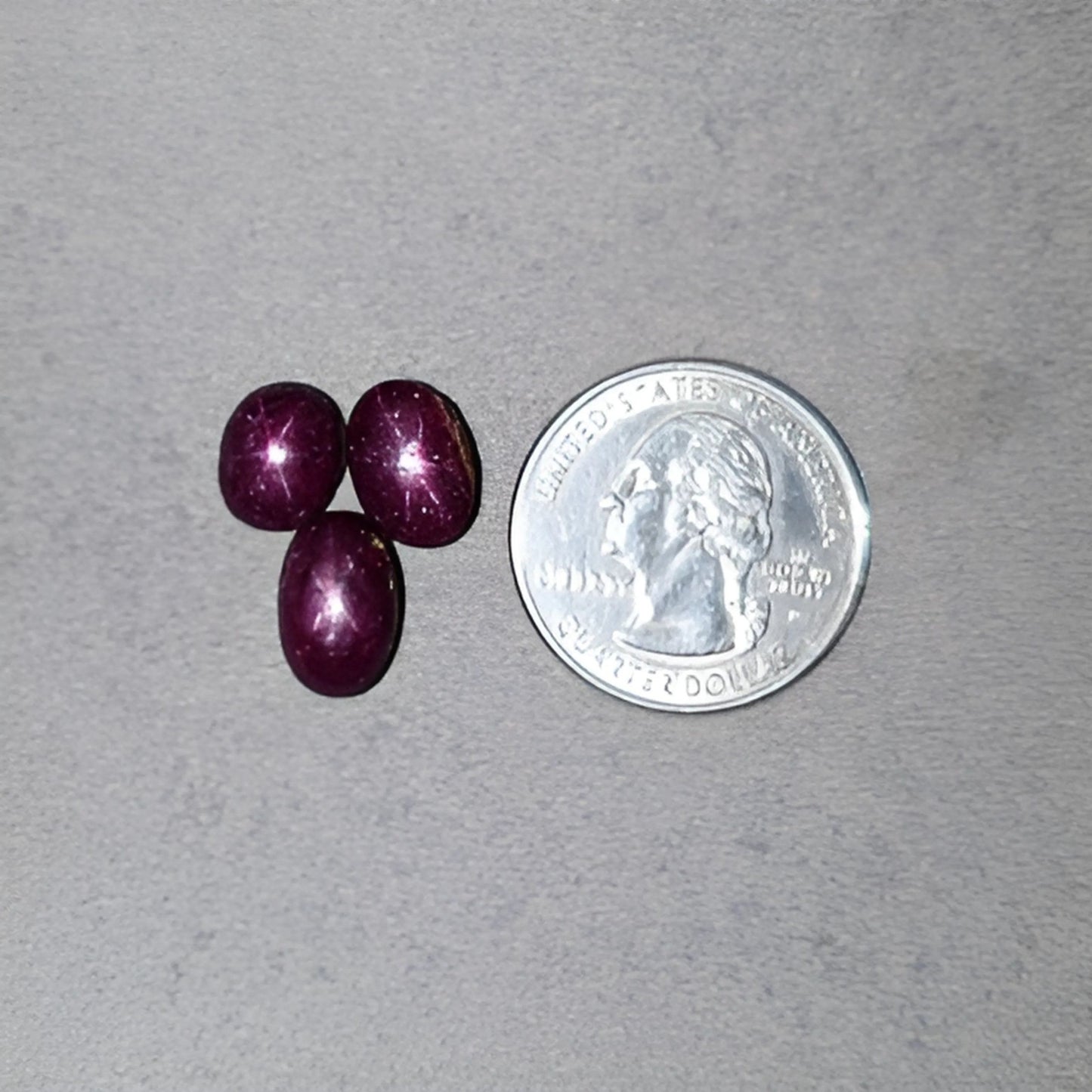 21.50cts Natural Untreated Star Ruby Gemstone Oval Shape Cabochon 10*8mm - 12*8mm 3pcs