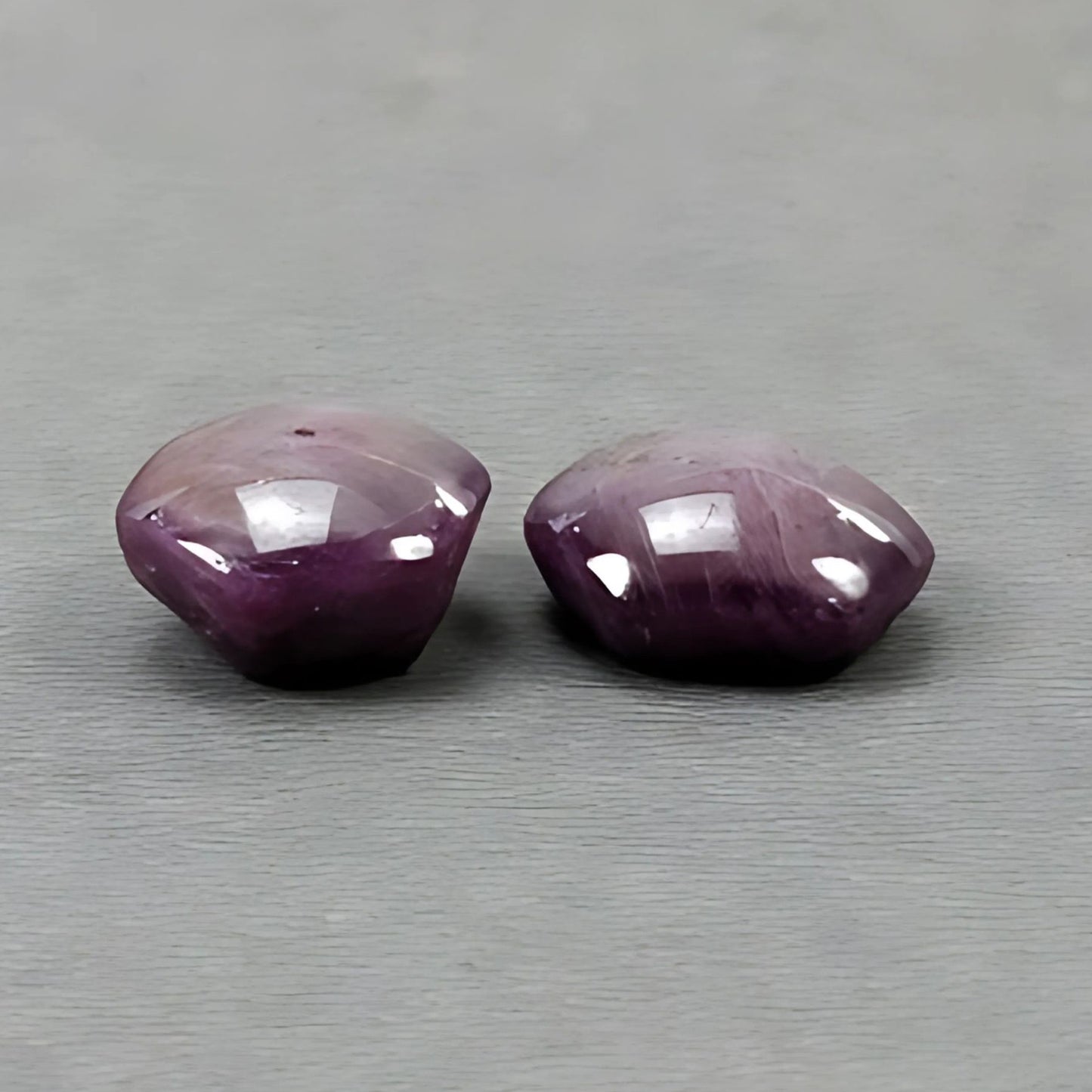 35.65cts Natural Untreated Star Ruby Gemstone Hexagon Shape Cabochon 16*14mm - 17*13mm 2pcs