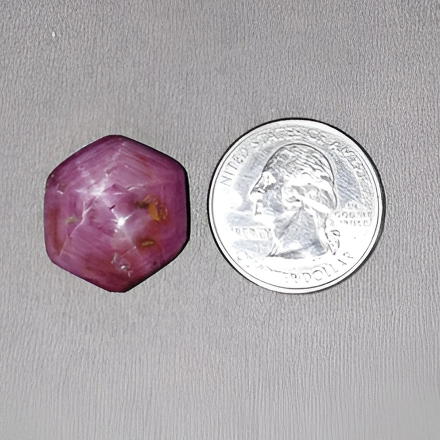 36.50cts Natural Untreated Star Ruby Gemstone Hexagon Shape Cabochon 21.5*19mm