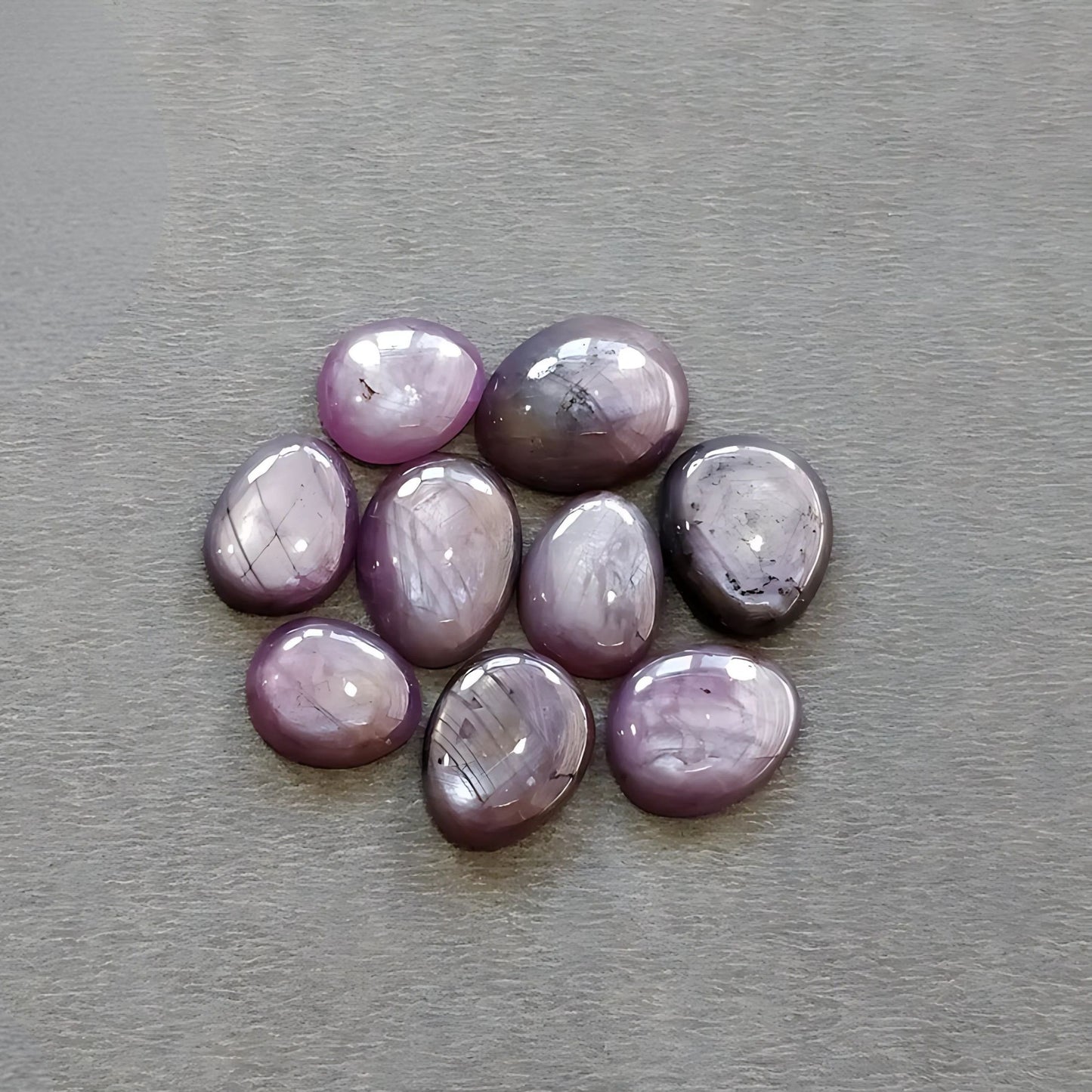 56.00cts Natural Untreated Star Ruby Gemstone Uneven Shape Cabochon 12*10mm - 15*12mm 9pcs