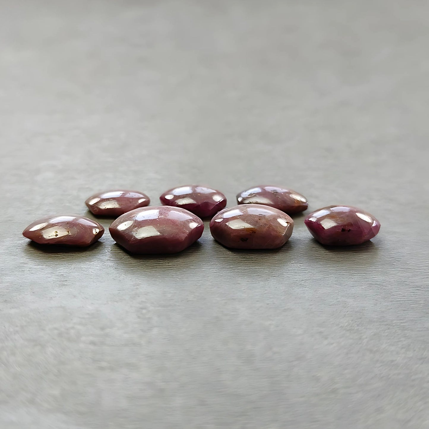 50.40cts Natural Untreated Star Ruby Gemstone Hexagon Shape Cabochon 12*10mm - 16*14mm 7pcs