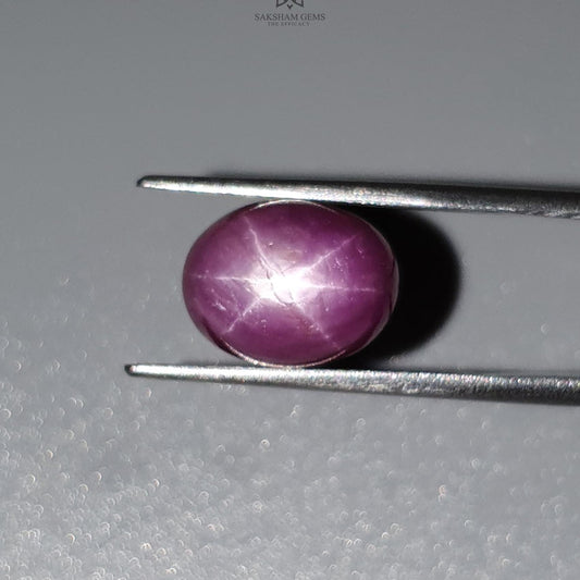 Star Ruby Gemstone Cabochon : 11.30cts Natural Untreated Unheated Red Ruby 12*9mm Oval Shape 1pc