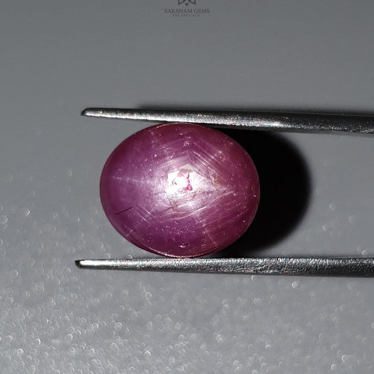 Star Ruby Gemstone Cabochon : 13.60cts Natural Untreated Unheated Red Ruby 13*11mm Oval Shape 1pc