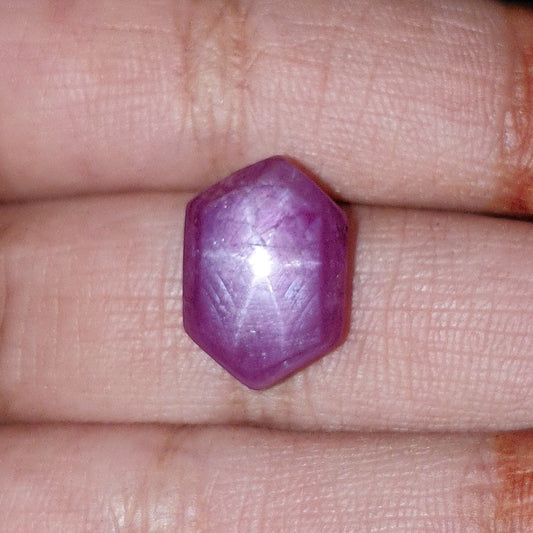 star ruby hexagon cabochon