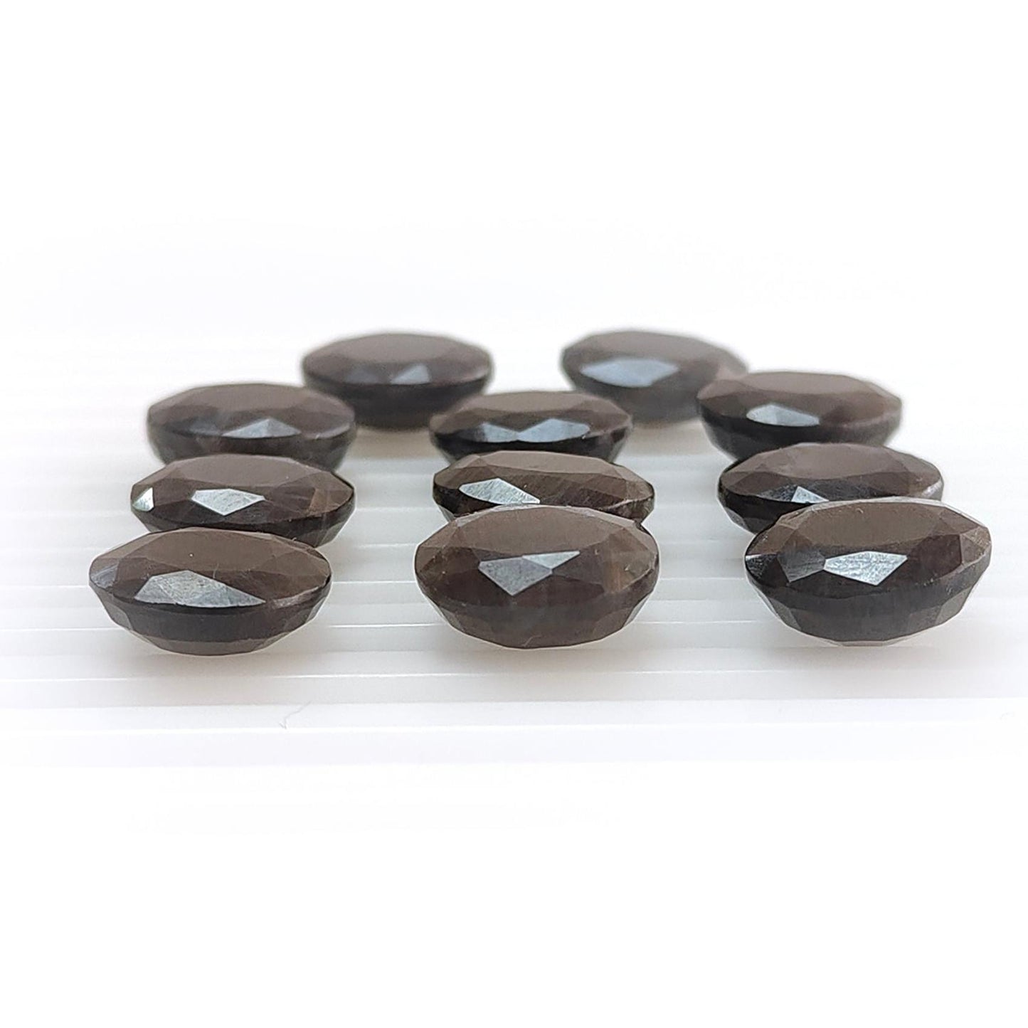 Silver Gray Sapphire Gemstone Faceted Cut: 74.50cts Natural Untreated Unheated Sapphire Oval Shape 12*10mm 11pcs Lot For Jewelry