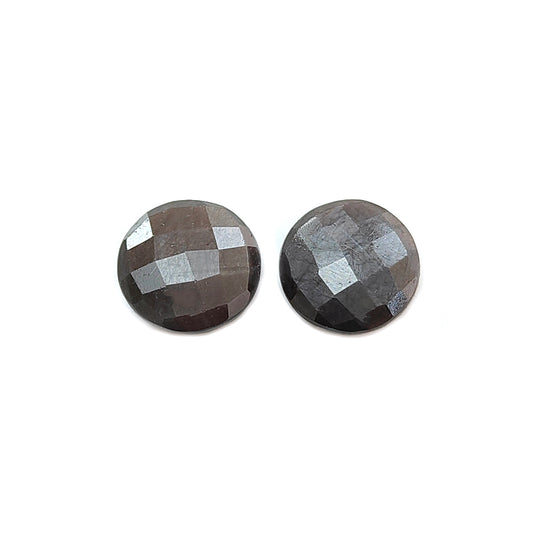 silver sapphire round faceted cut