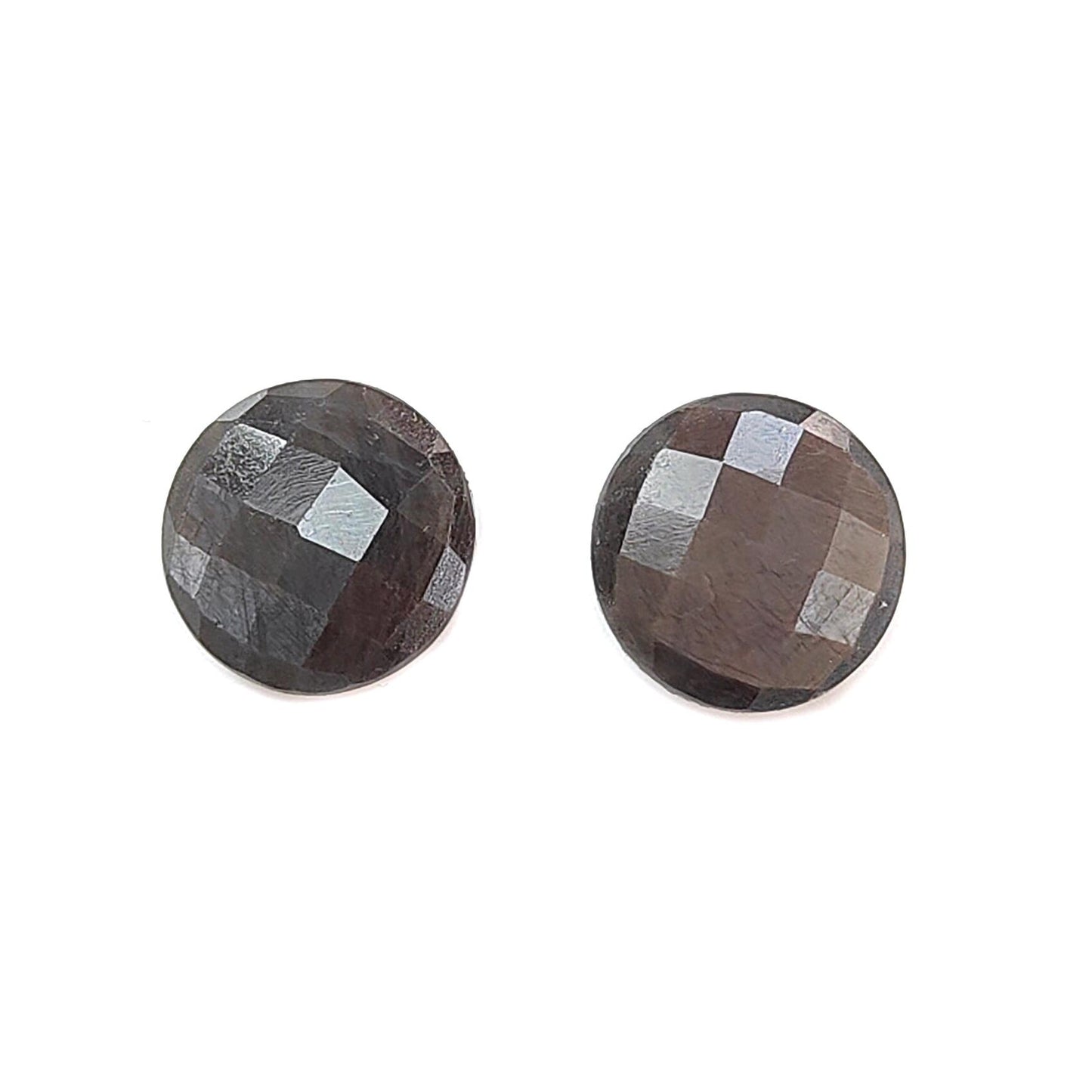 Silver Gray Sapphire Gemstone Faceted Cut: Natural Untreated Unheated Sapphire Cushion, Round Shape Faceted Pair for Jewelry