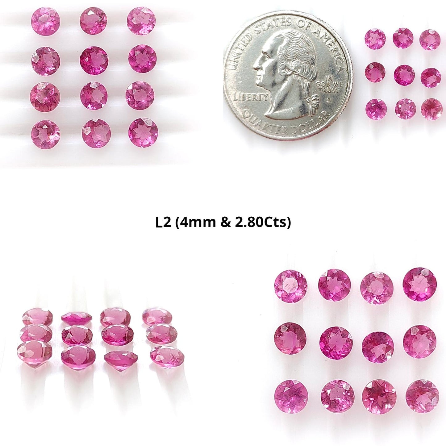 Pink Tourmaline Gemstone Faceted Cut: Natural Untreated Tourmaline Round Shape Lot For Jewelry