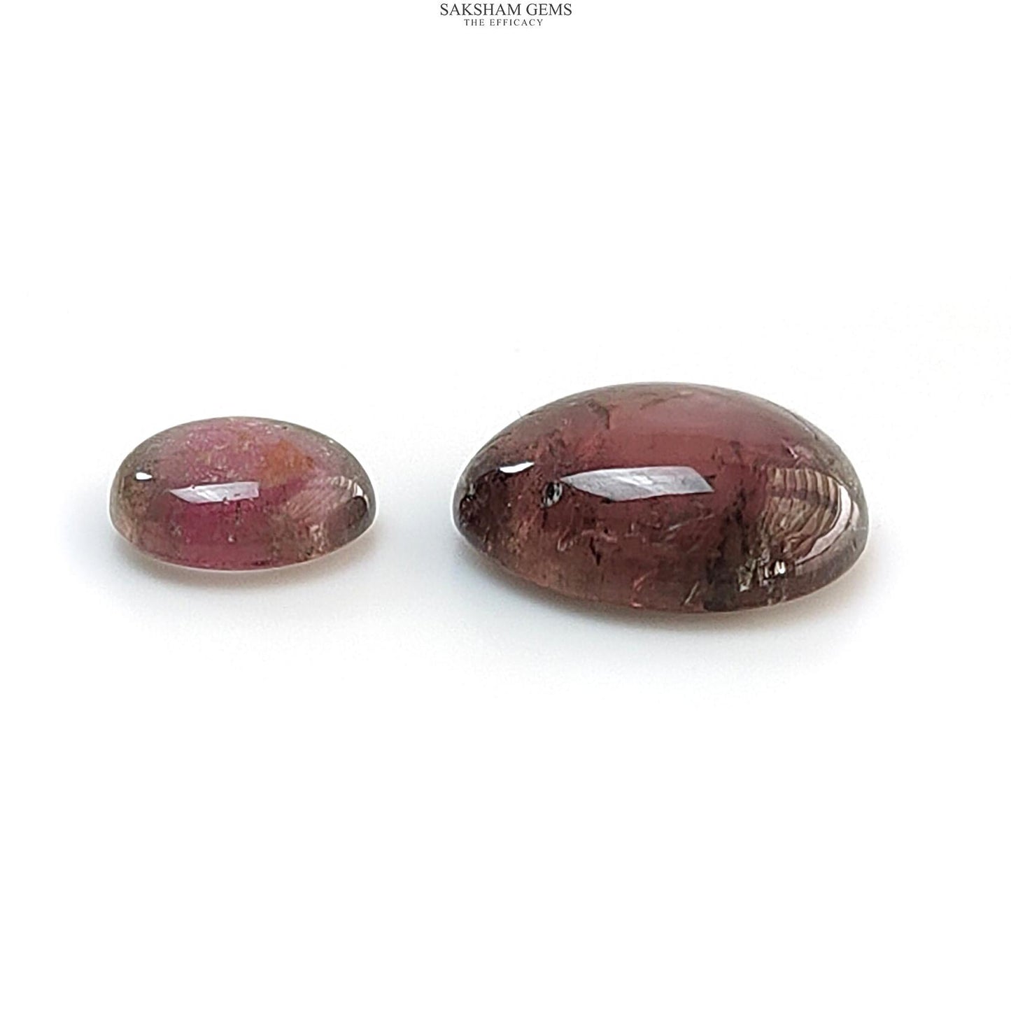 Watermelon Tourmaline Gemstone Cabochon: Natural Untreated Bi-Color Tourmaline Fancy Shape 2pcs Set for Jewelry October Birthstone