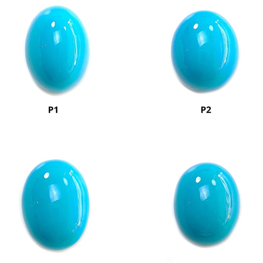 Blue Turquoise Gemstone Cabochon: Natural Untreated Sleeping Beauty Turquoise Oval Shape 1pc for Jewelry December Birthstone-Saksham Gems