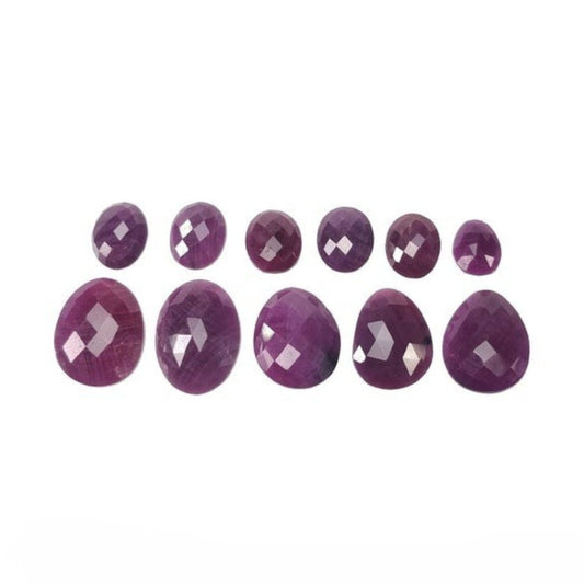 red ruby checker cut egg shape