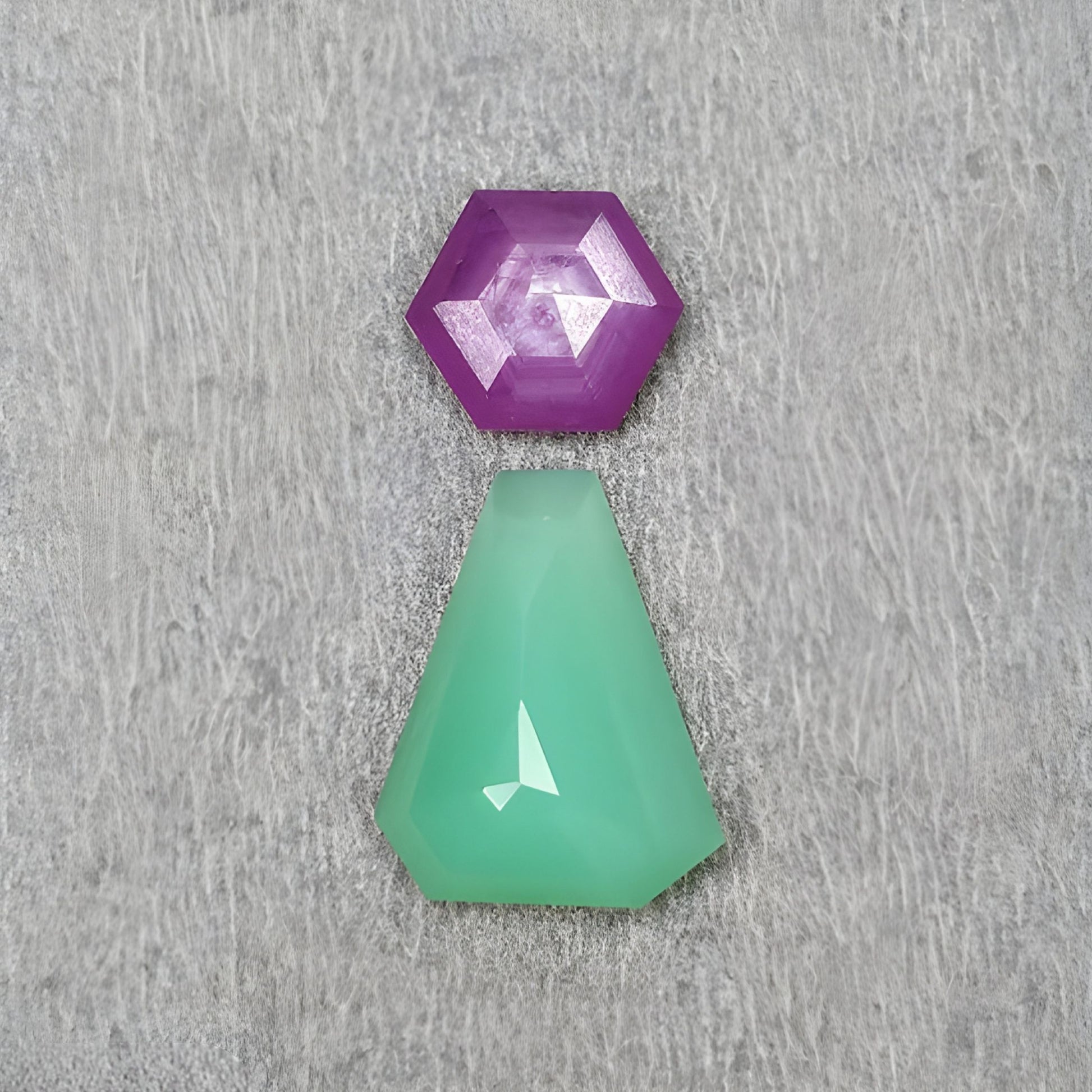 クリソプレーズ、サファイアステップカットファンシーシェイプ