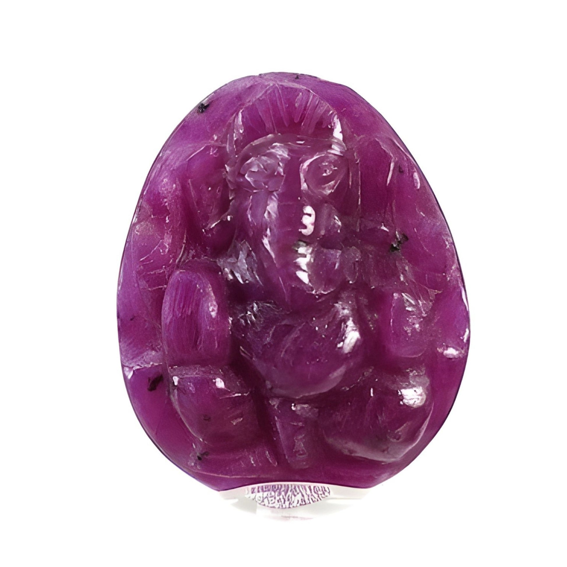 Ruby Lord Ganesha Idol Carving