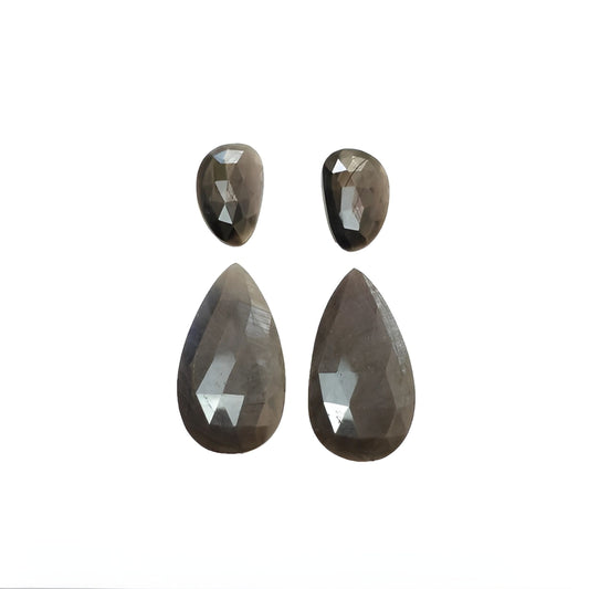 chocolate sapphire pear rose cut