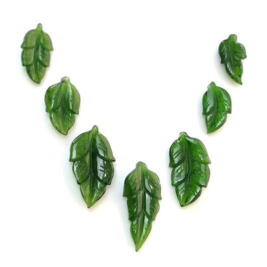 Chrome Diopside Leaves Shape Carving