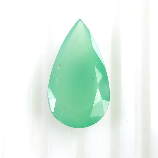 Chrysoprase pear shape faceted cut