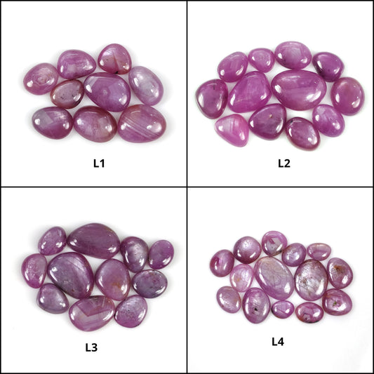 Raspberry Sheen Purple Pink SAPPHIRE Gemstone Cabochon : Natural Untreated Sapphire Uneven Shape 7*8mm - 16*11mm 9pcs, 11pcs, 12pcs, 14pcs