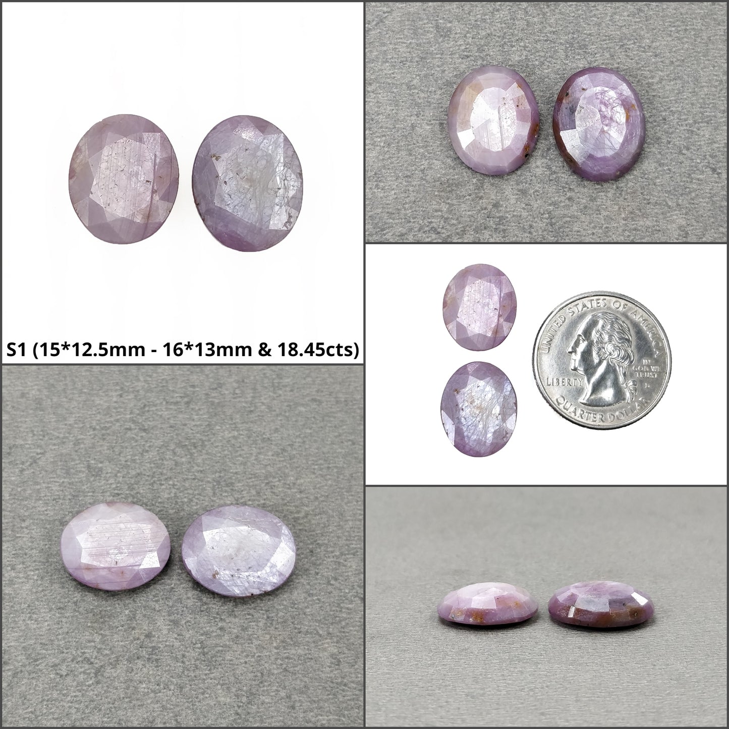Sapphire Gemstone Normal Cut : Natural Untreated Unheated Raspberry Sheen Pink Sapphire Oval Shape Sets