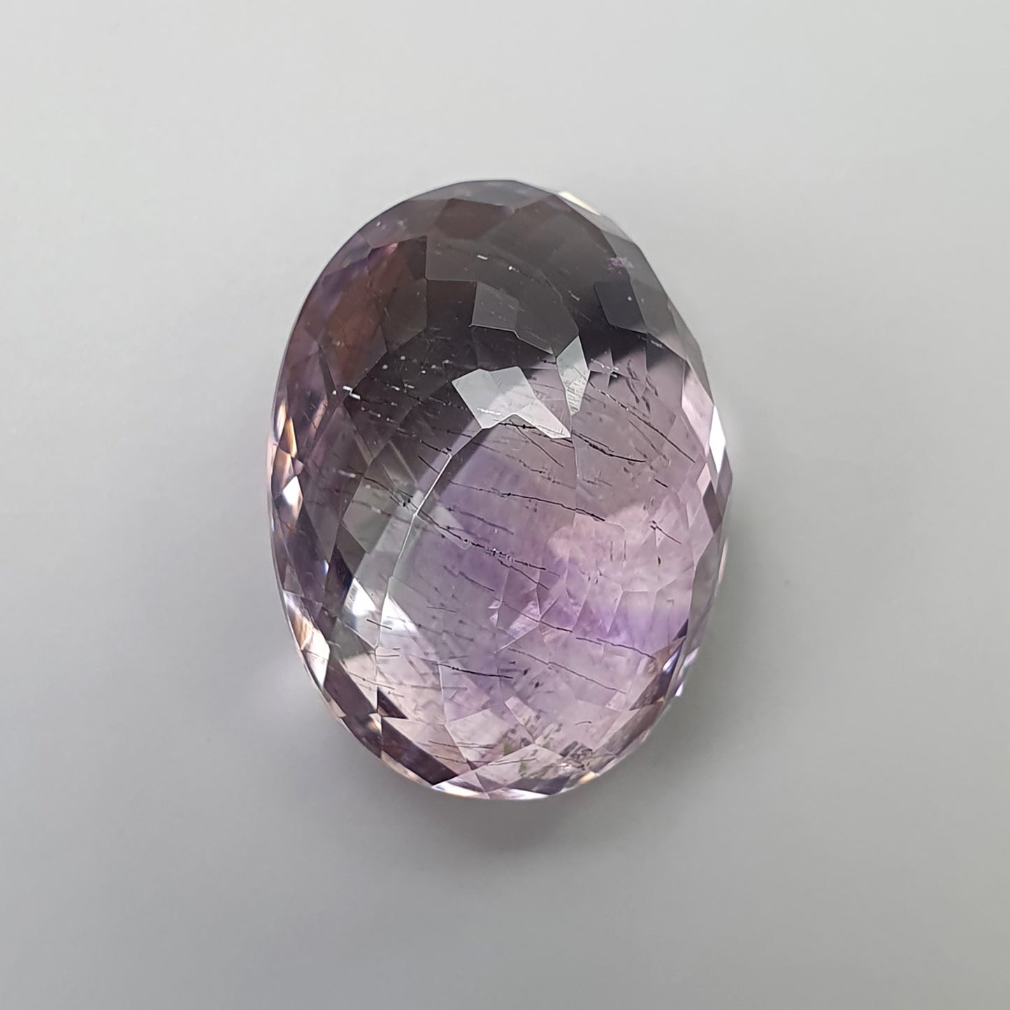 PURPLE RUTILE AMETHYST Quartz Gemstone Checker Cut : 16.00cts Natural Untreated Amethyst Oval Shape 14*18mm (With Video)