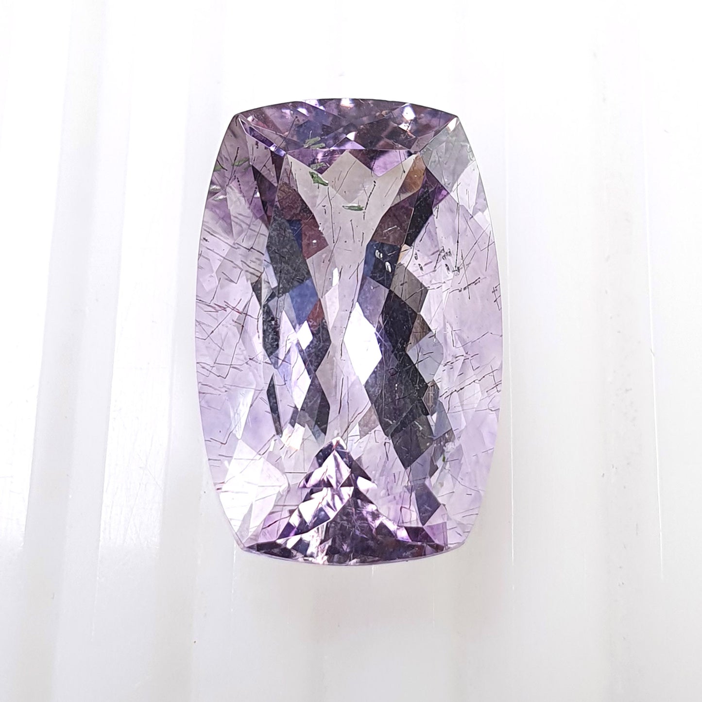 PURPLE RUTILE AMETHYST Quartz Gemstone Normal Cut : 20.03cts Natural Untreated Amethyst Cushion Shape 22*14mm (With Video)