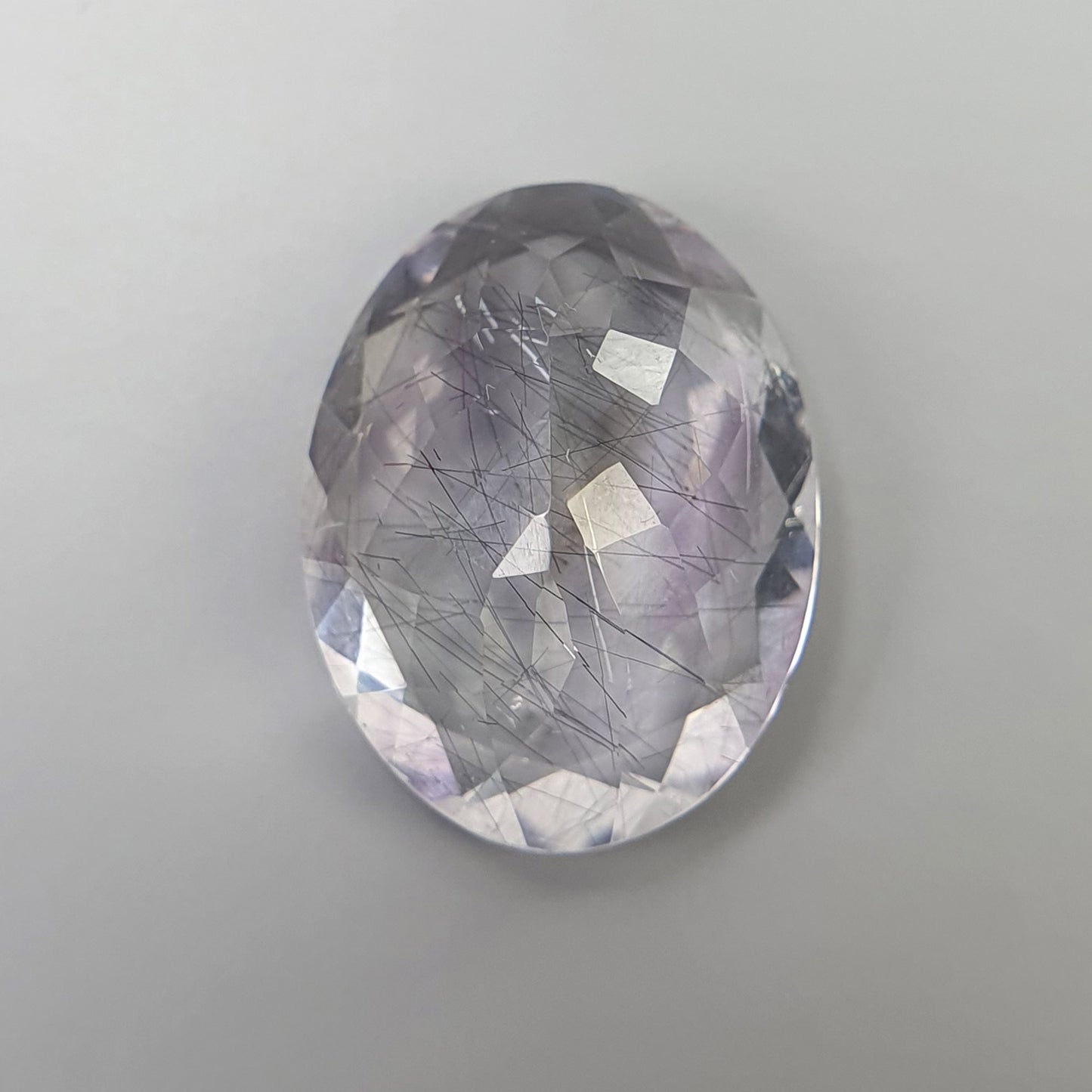 PURPLE RUTILE AMETHYST Quartz Gemstone Normal Cut : 7.95cts Natural Untreated Amethyst Oval Shape 12*16mm (With Video)