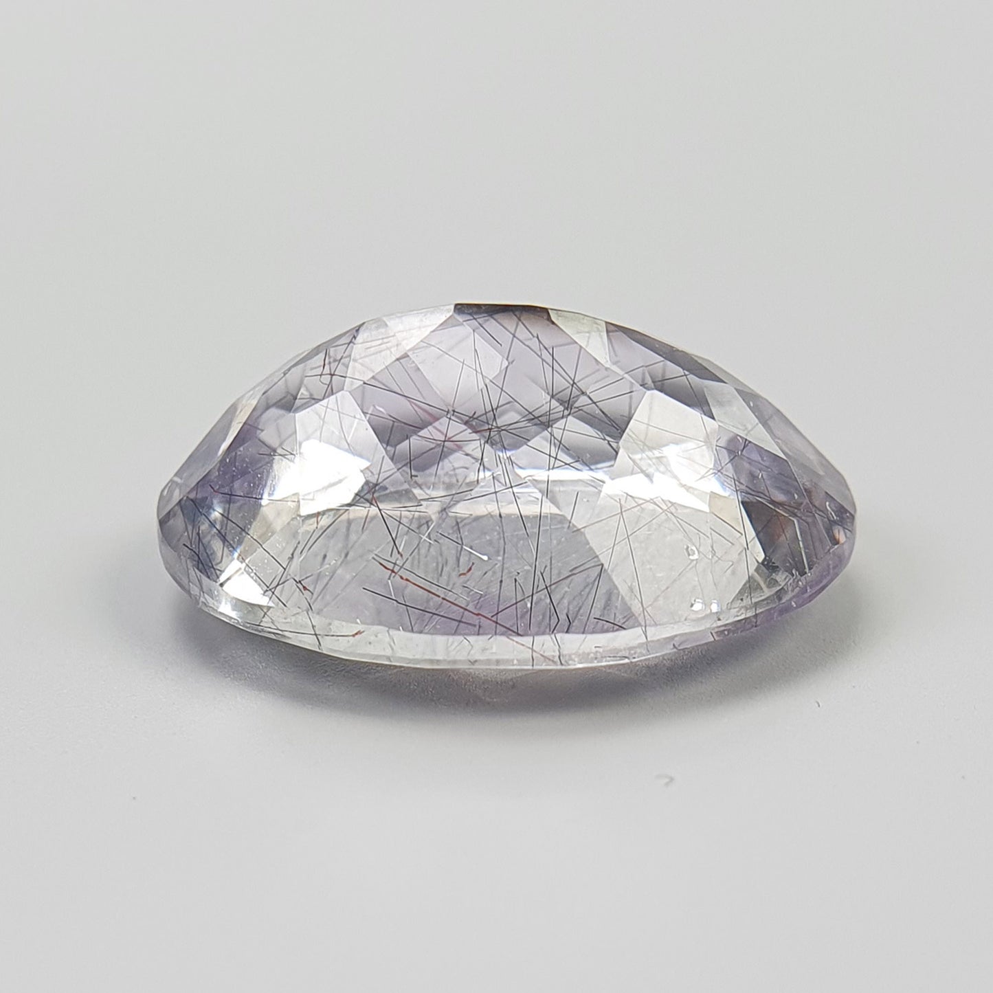PURPLE RUTILE AMETHYST Quartz Gemstone Normal Cut : 7.95cts Natural Untreated Amethyst Oval Shape 12*16mm (With Video)
