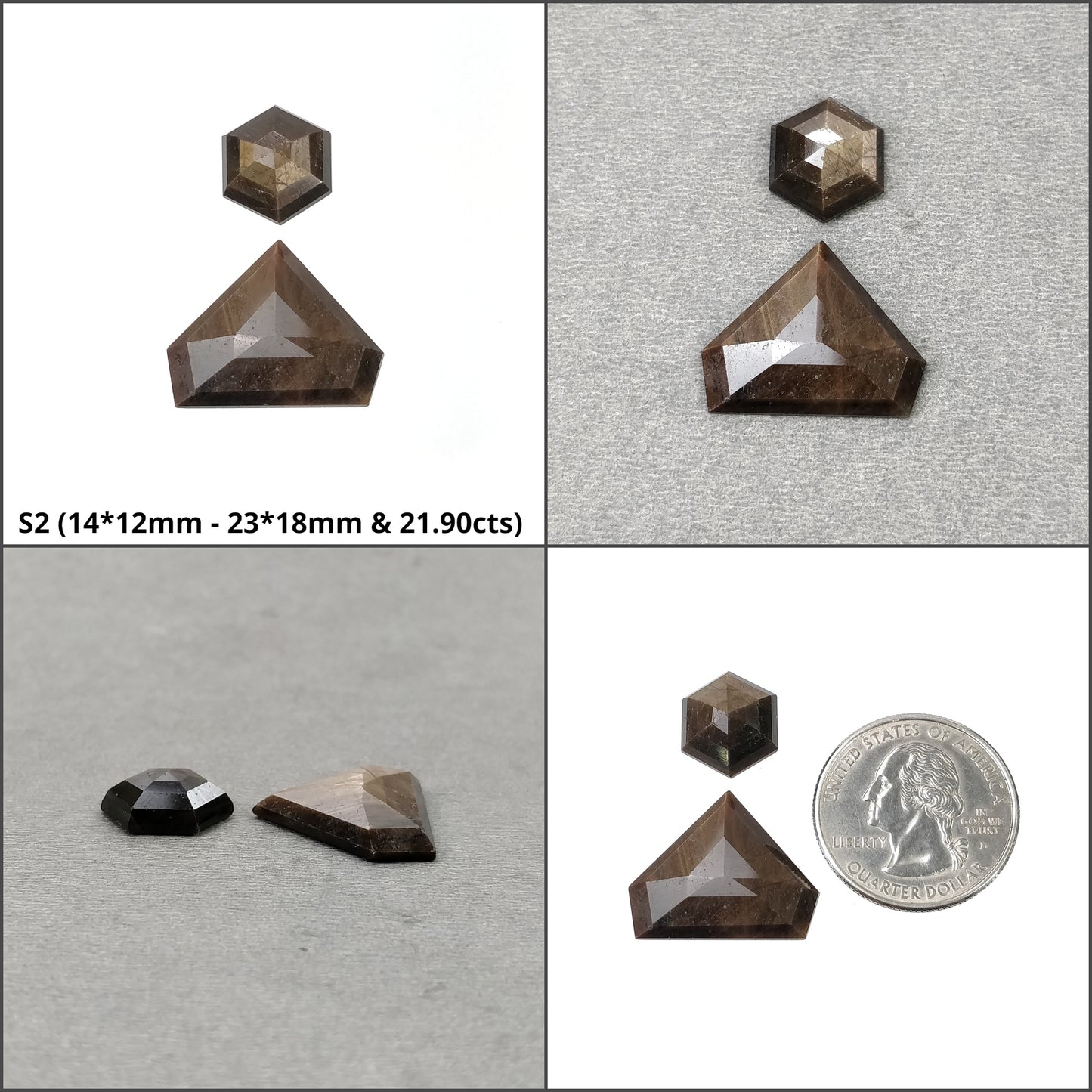 Golden Sapphire Gemstone Normal & Step Cut : Natural Untreated Chocolate Sheen Sapphire Uneven Pear Shape 2pcs 4pcs Set