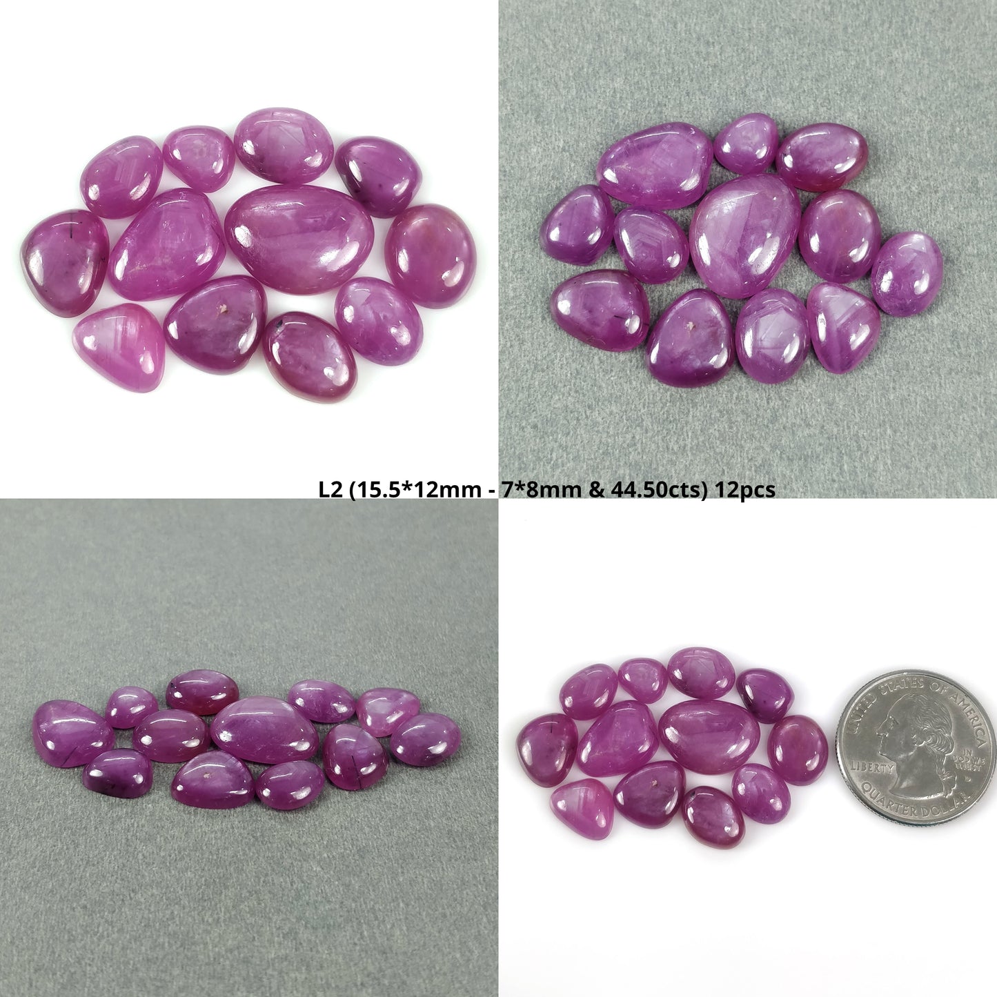 Raspberry Sheen Purple Pink SAPPHIRE Gemstone Cabochon : Natural Untreated Sapphire Uneven Shape 7*8mm - 16*11mm 9pcs, 11pcs, 12pcs, 14pcs