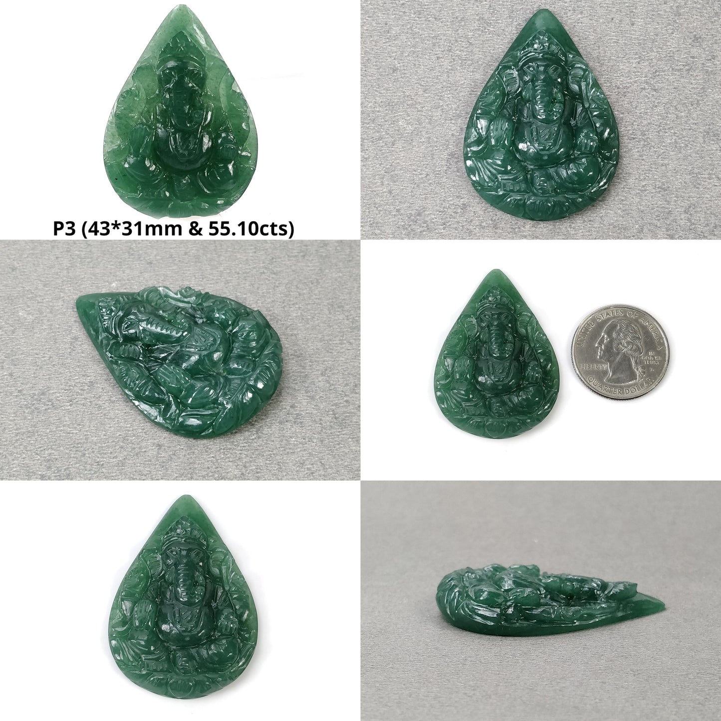 Quartzite Gemstone Carving : Natural Untreated Unheated Quartzite Hand Carved LORD GANESHA