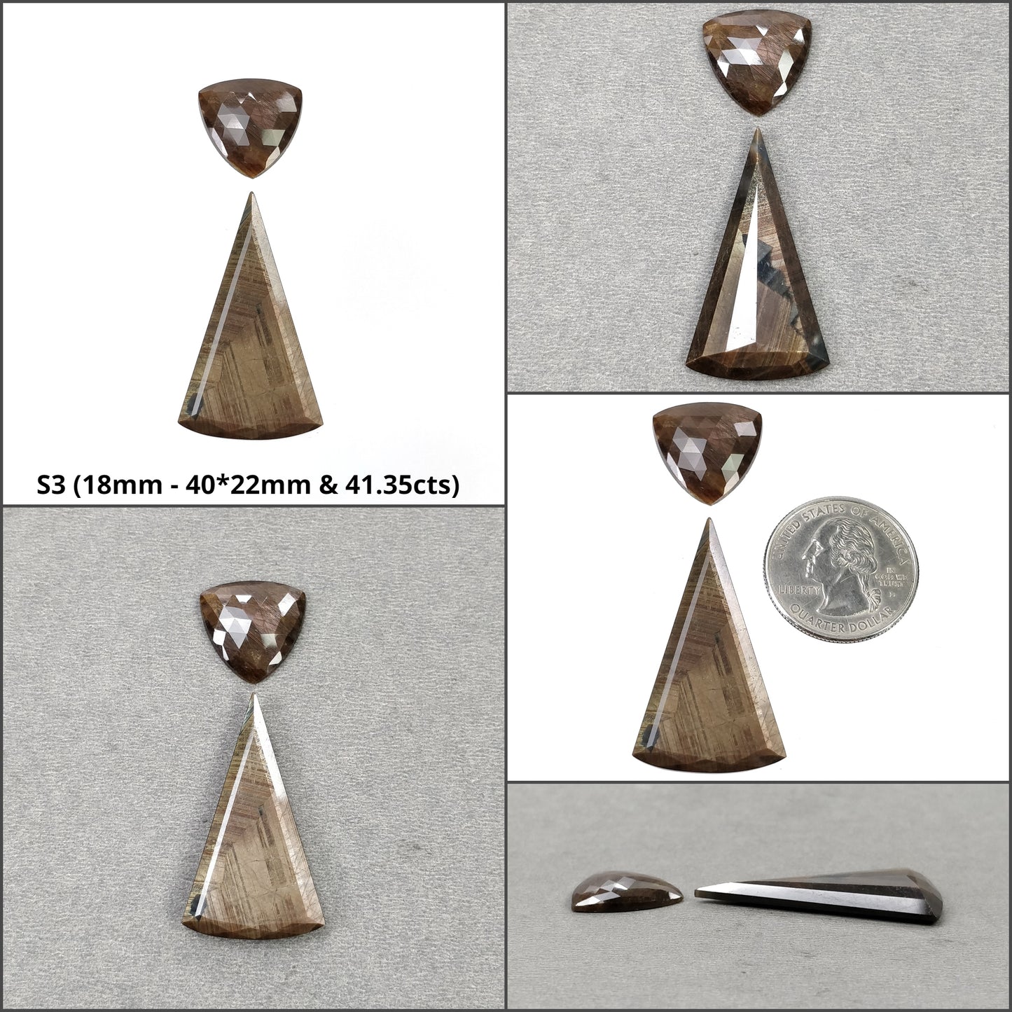 Golden Sapphire Gemstone Normal & Step Cut : Natural Untreated Chocolate Sheen Sapphire Uneven Pear Shape 2pcs 4pcs Set