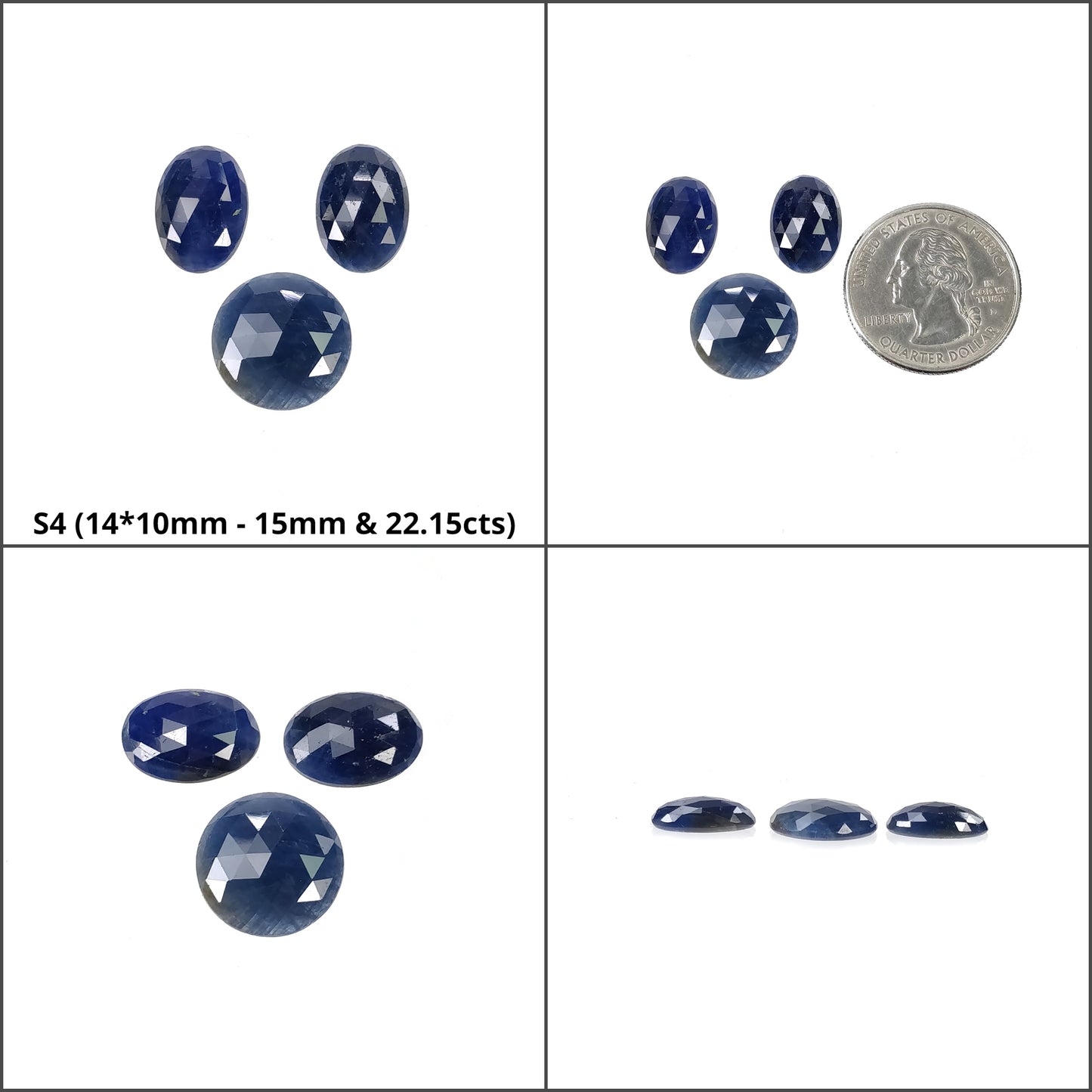 Sapphire Gemstone Rose & Checker Cut : Natural Untreated Unheated Blue Sapphire Oval Round Cushion Shape Lots