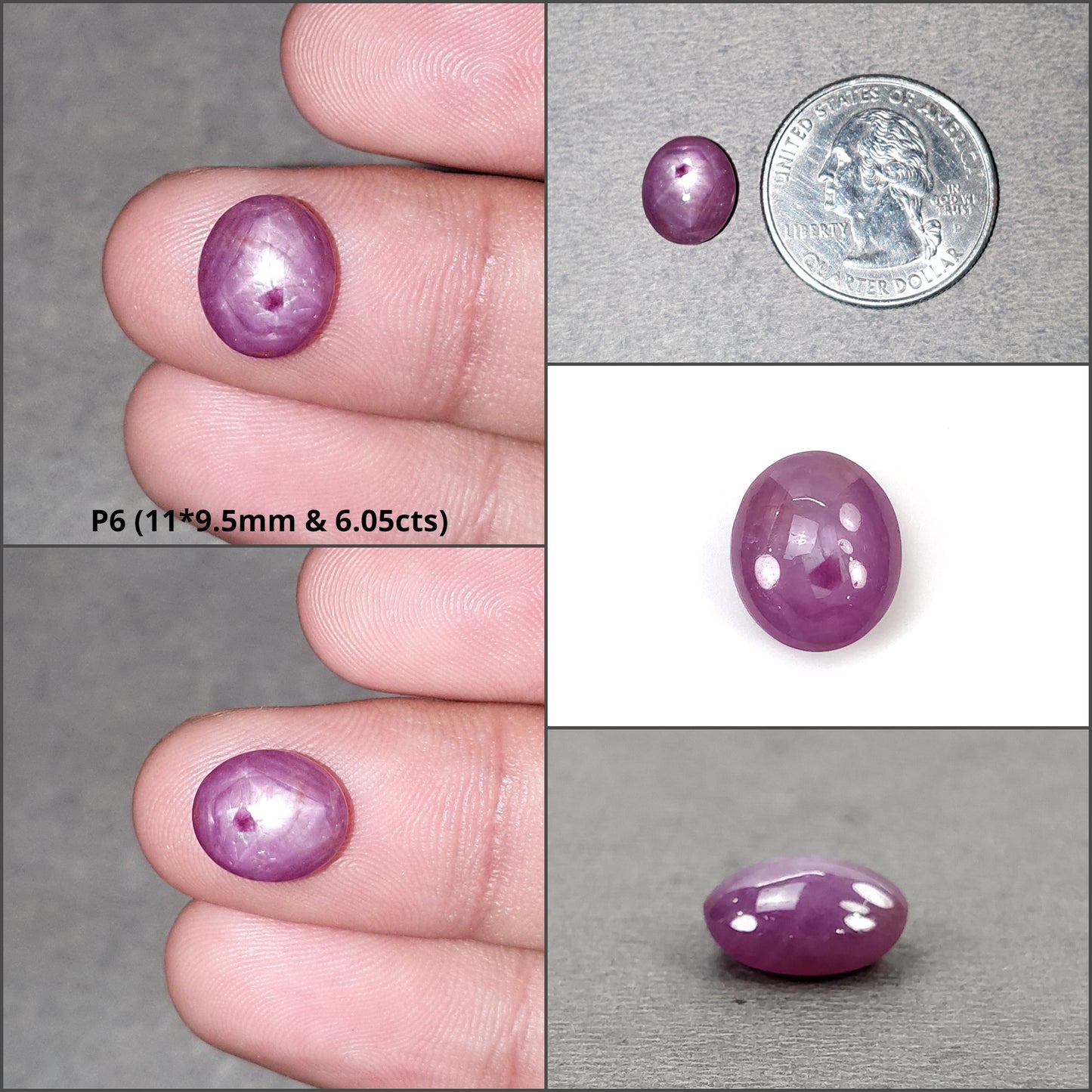 Star Sapphire Gemstone Cabochon : Natural Untreated Exclusive Rare Record Keeper Pink Sapphire 6Ray Star Oval Shape