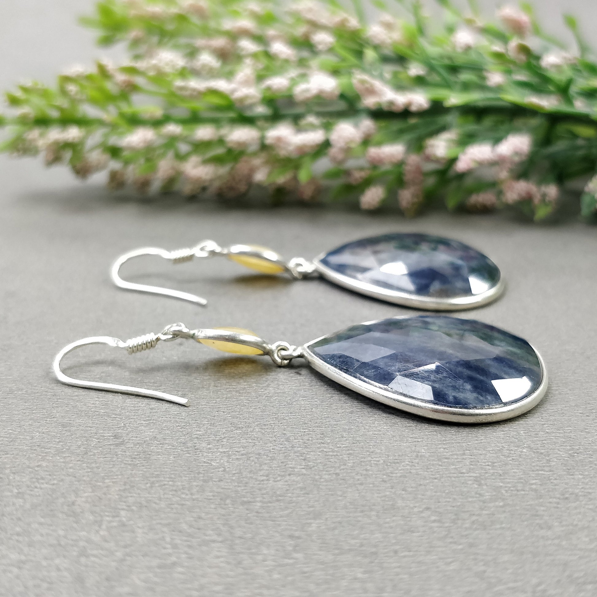 Bezel Set Earrings