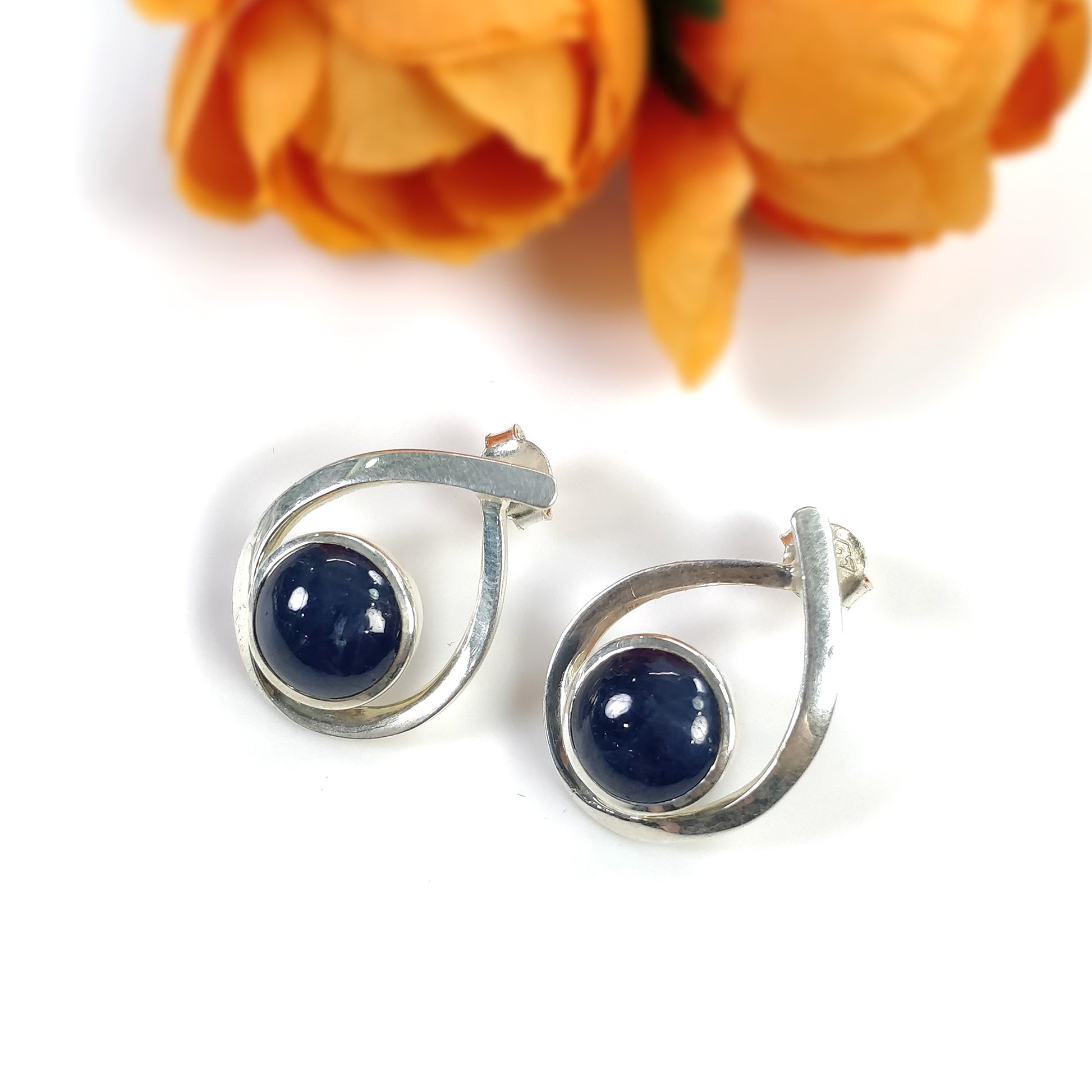 Bezel Set Earrings