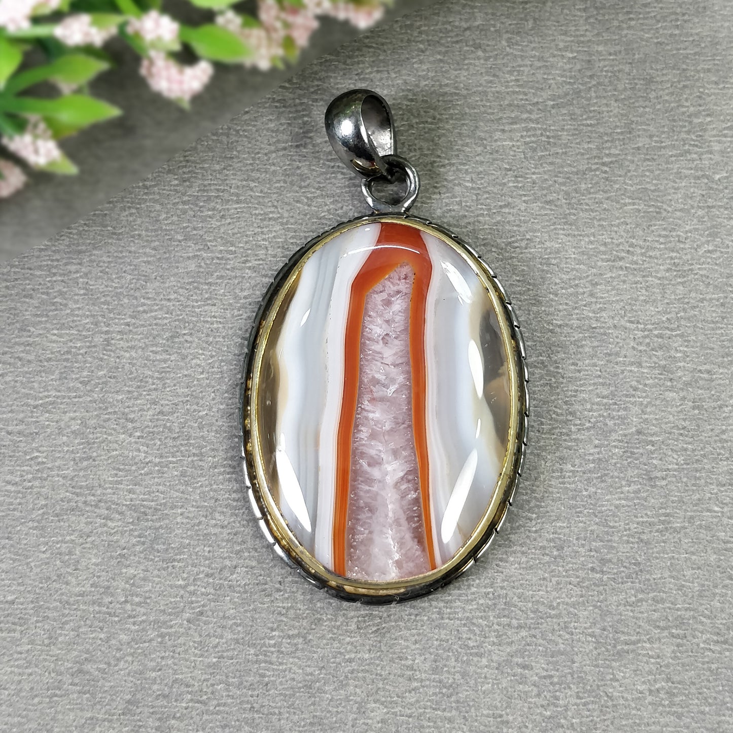 Botswana Agate Gemstone Pendant