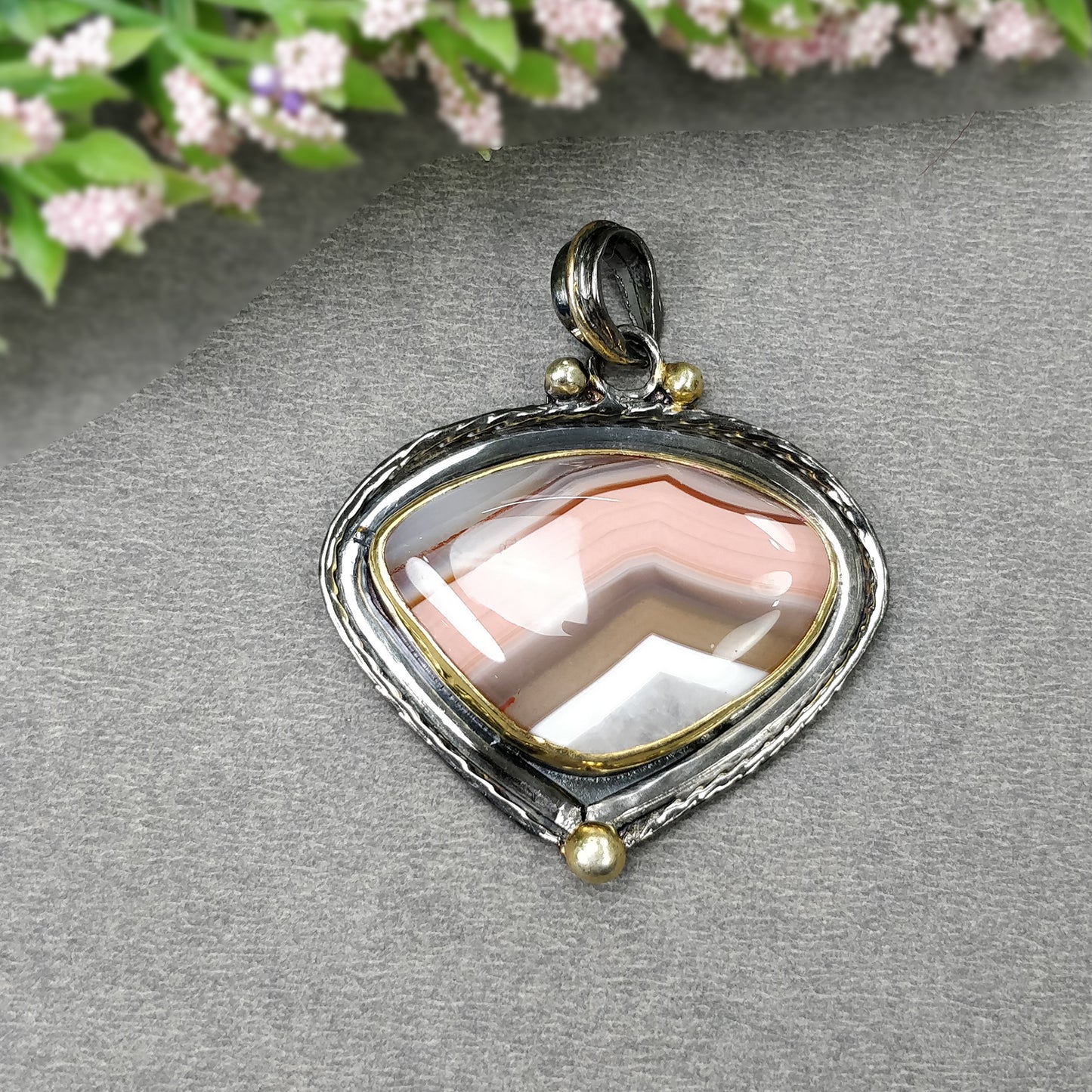 Botswana Agate Gemstone Pendant