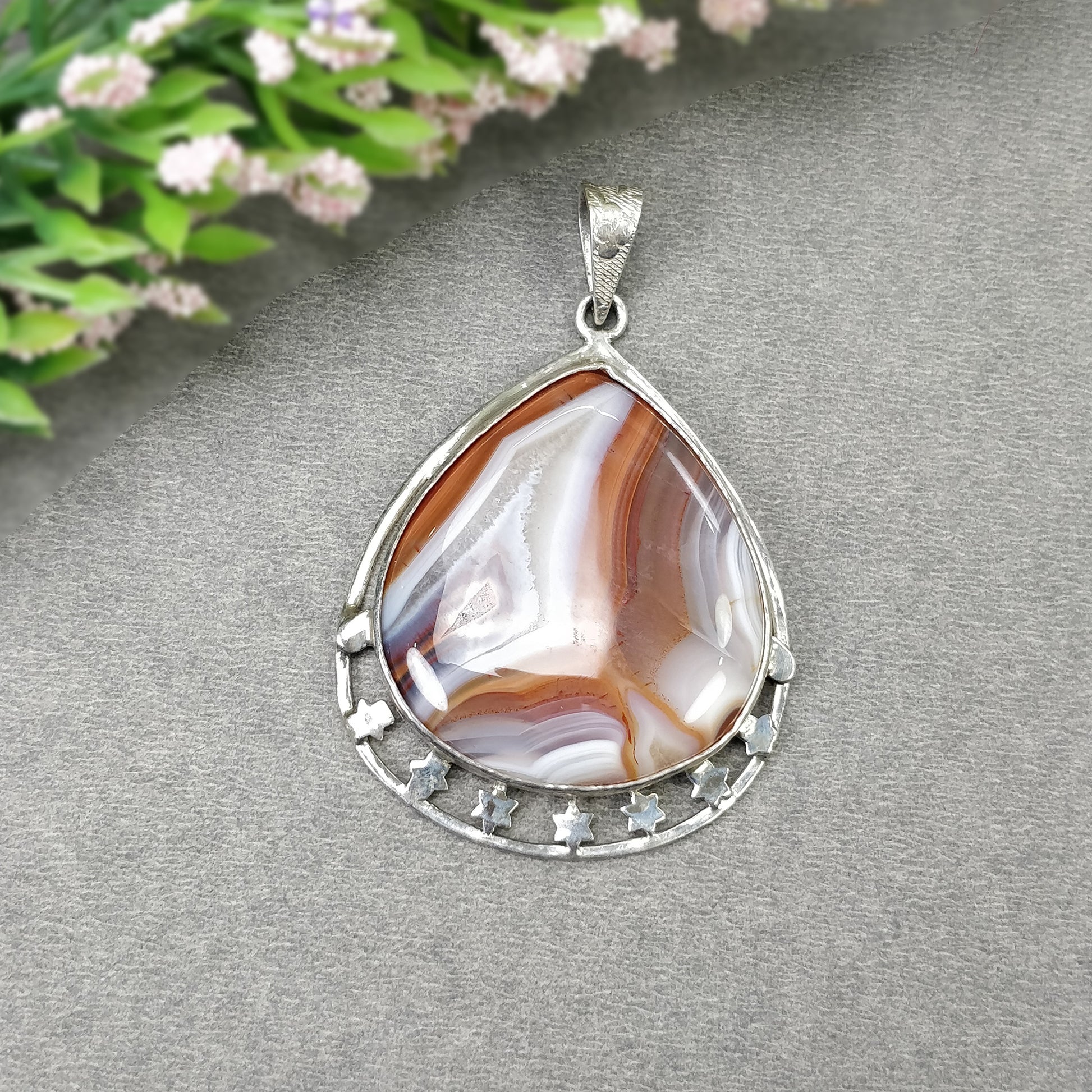 Botswana Agate Gemstone Pendant