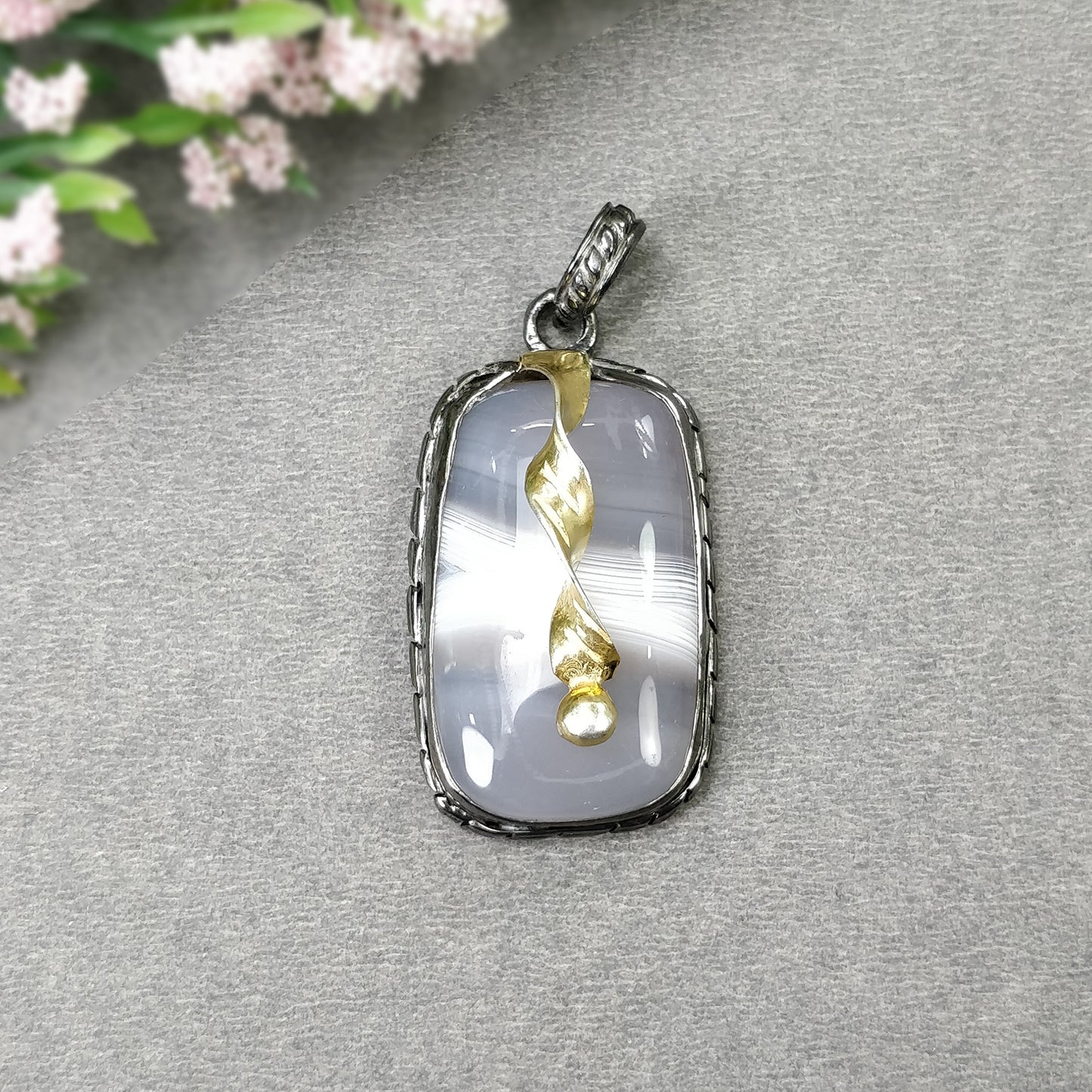 Botswana Agate Gemstone Pendant